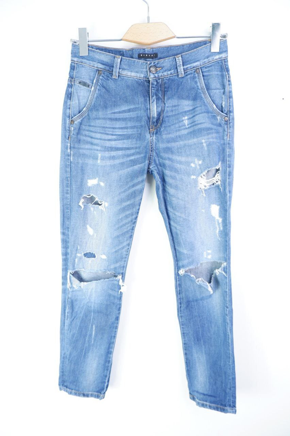Джинсы Sisley рваные, качественные 44 размер