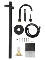 Смеситель для ванны напольного монтажа WONZON & WOGHAND STICK, Черный матовый (WW-88649017-MB)