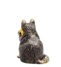 Народные промыслы AM-1525 Фигурка «Енот Мико» (латунь, янтарь)