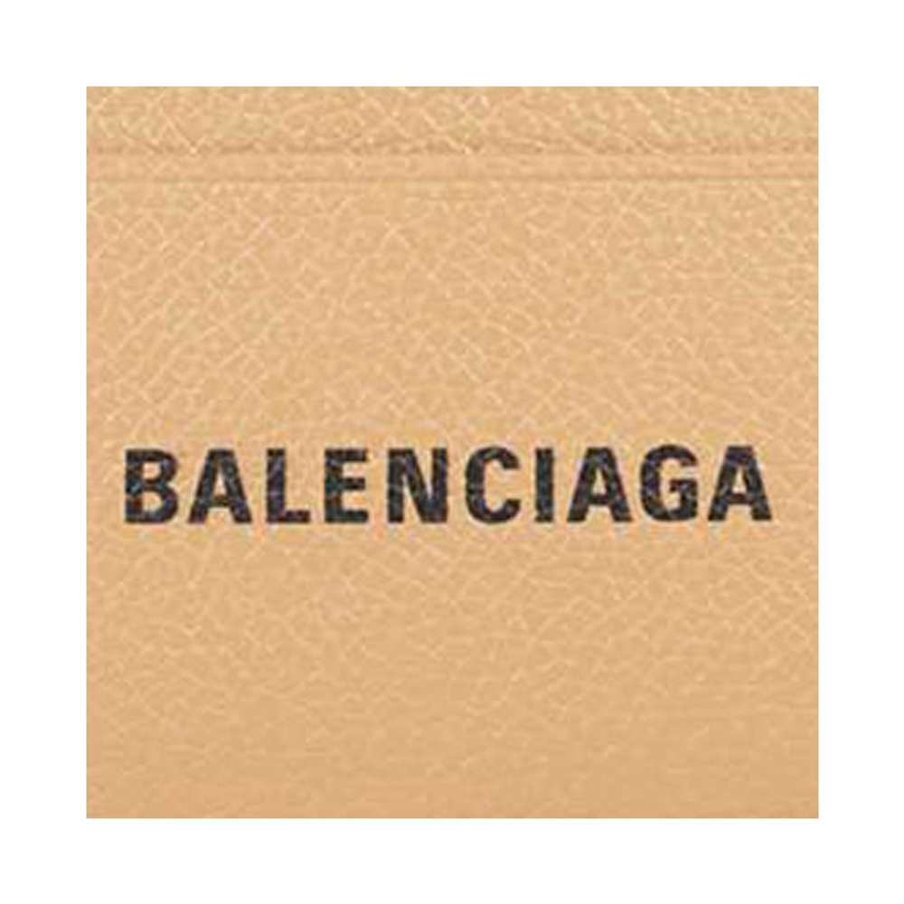 Balenciaga Cow Leather Card Holder Regular Unisex Nude