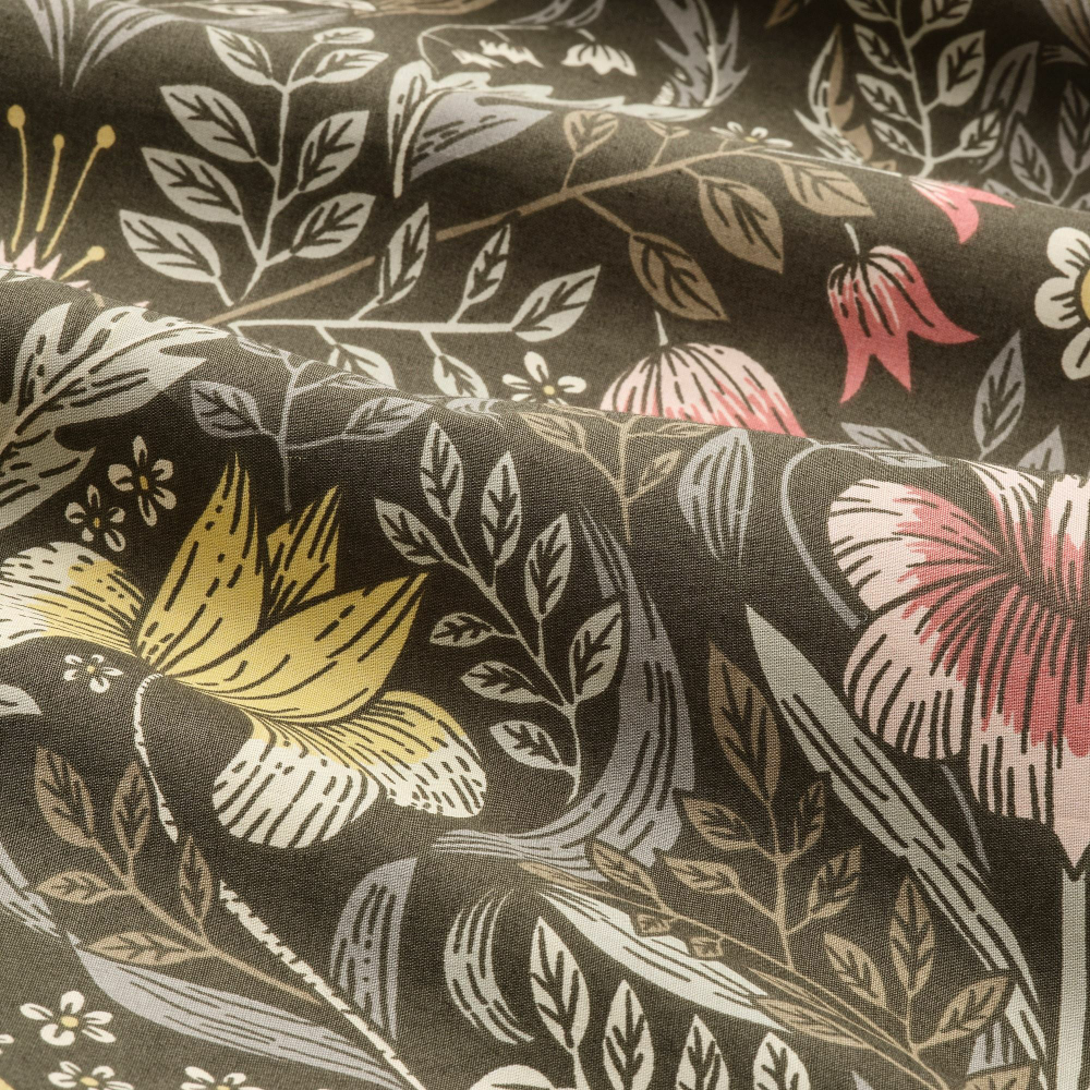 Комплект постельного белья IKEA KARRDUNORT (КАРРДУНЕРТ), Односпальный, Темно-зеленый с рисунком, 150x200, 50x80 см