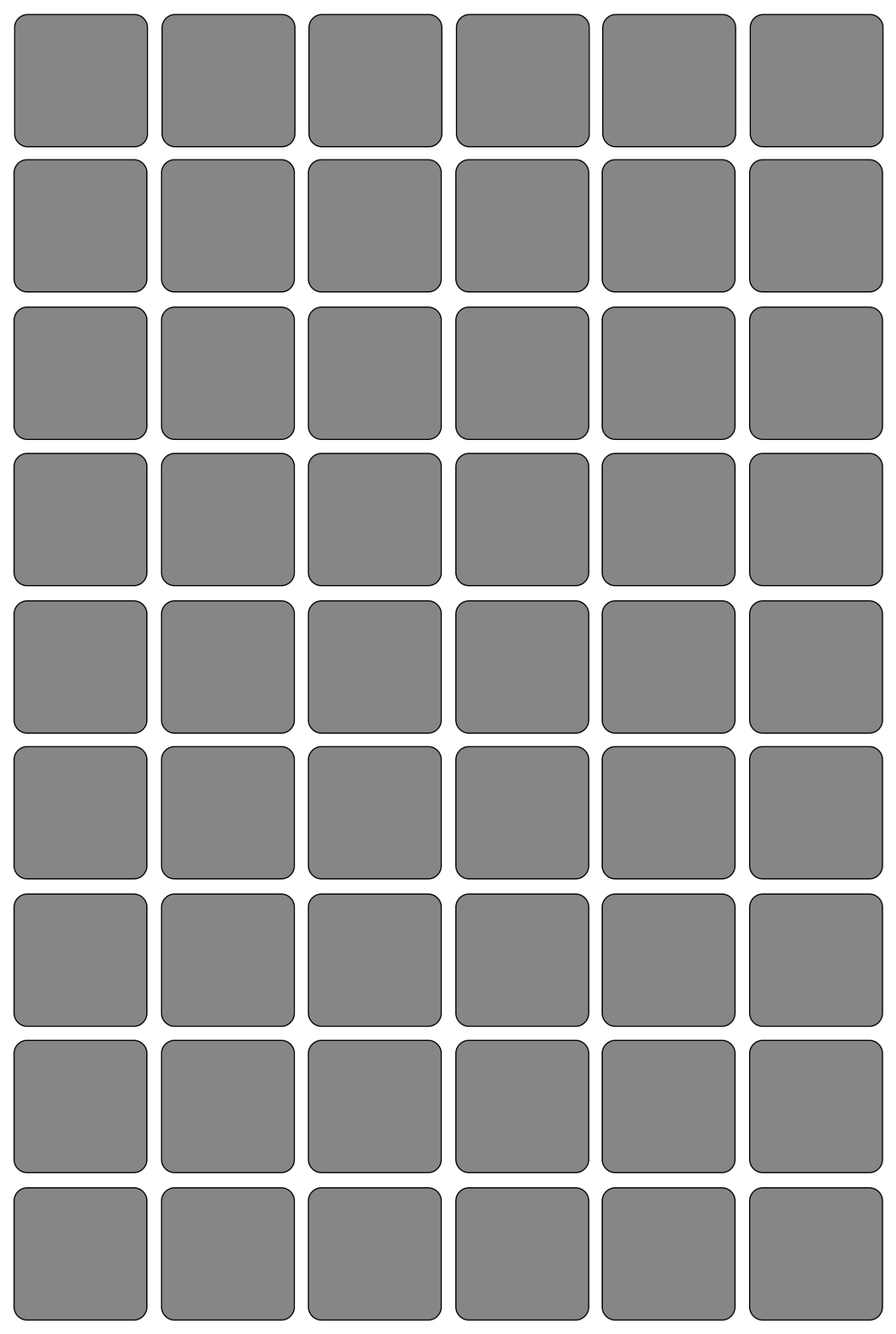 Виниловые наклейки для маркировки Policomprint М2, 20х20 мм. 108 шт.