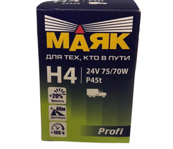 Автомобильная галогеновая лампа старого образца Маяк Н4 24V 75/70W P45t