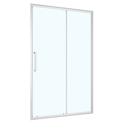 Душевая дверь Loranto раздвижная 140х190, толщина полотна 6мм универсальная, цвет профиля хром