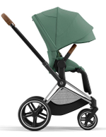 Коляска 3 в 1 Cybex Priam IV Chrome Brown complete и автокресло Aton S2 i-Size Ocean Blue Leaf Green