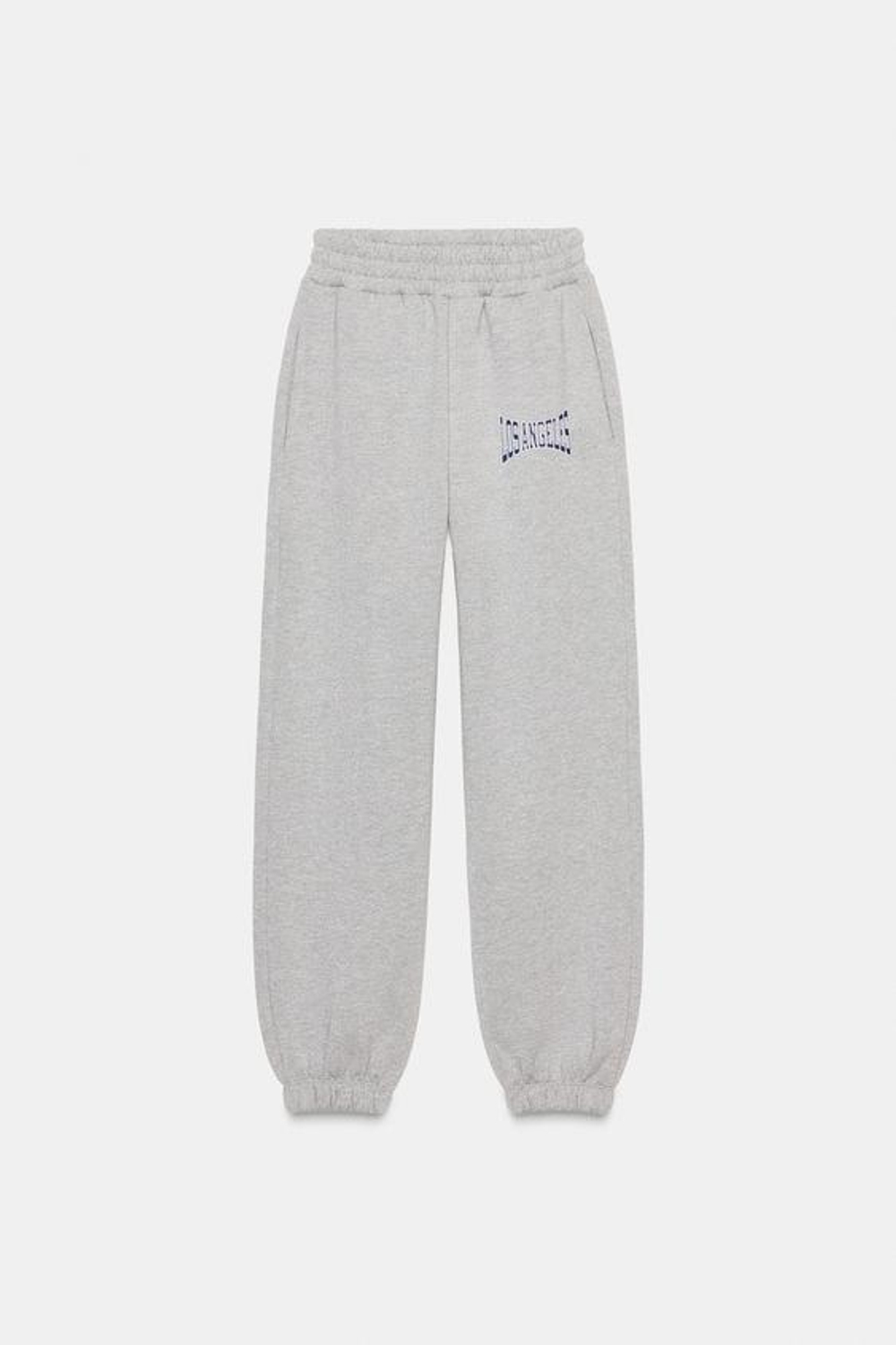 ZARA БРЮКИ-ДЖОГГЕРЫ ИЗ БЛЕСТЯЩЕЙ ТКАНИ, СЕРЫЙ МЕЛАНЖ