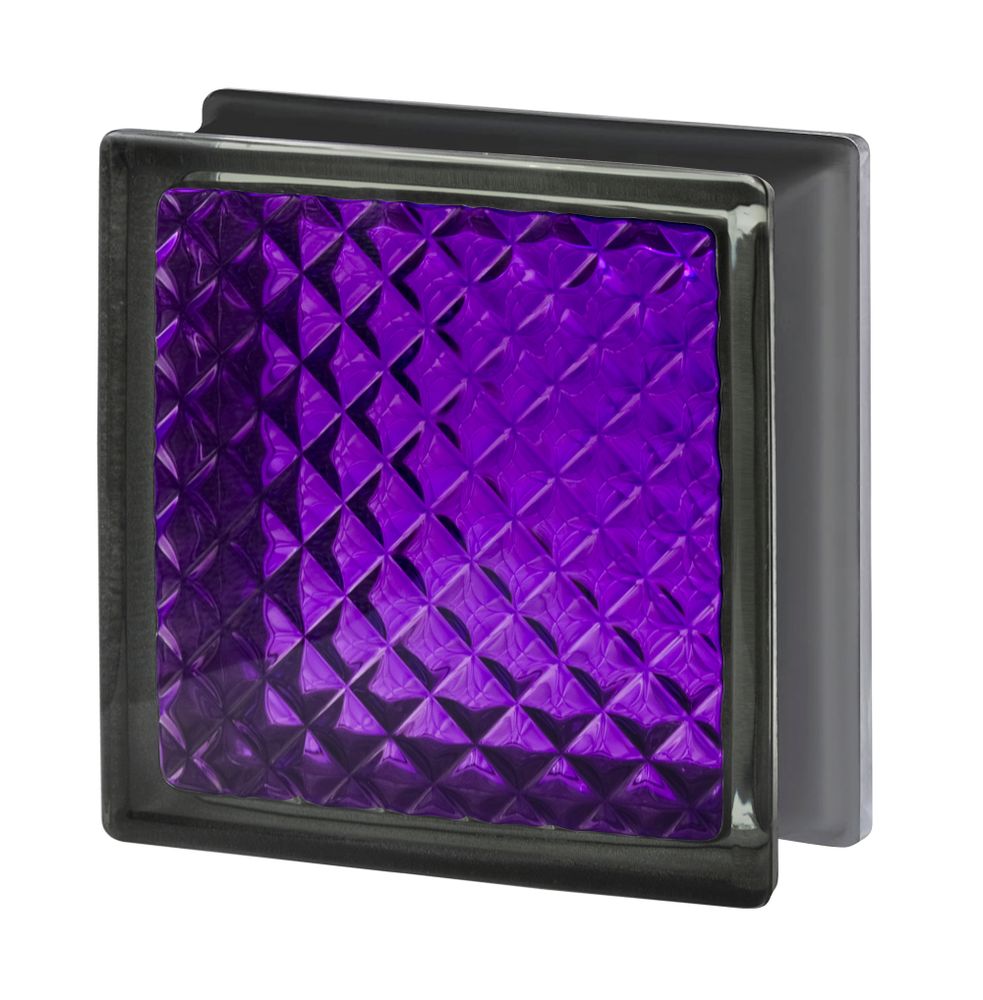 Купить Стеклоблок инка  фиолетовый черный бриллиант Vitrablok   19х19x8