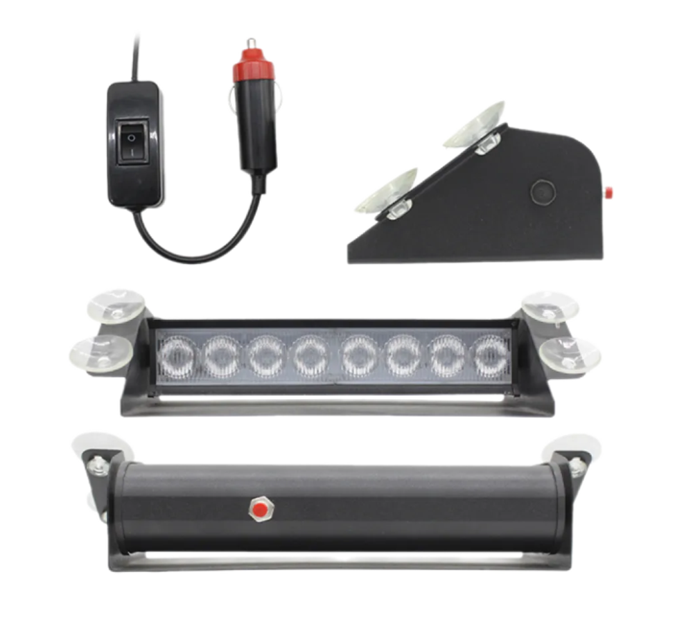 Мигалка-планка-стробоскоп Красно-Синяя 12-24V  8LED 6реж (255*110*65) HB-803C (STROB-FX-57 R/B)(1шт)