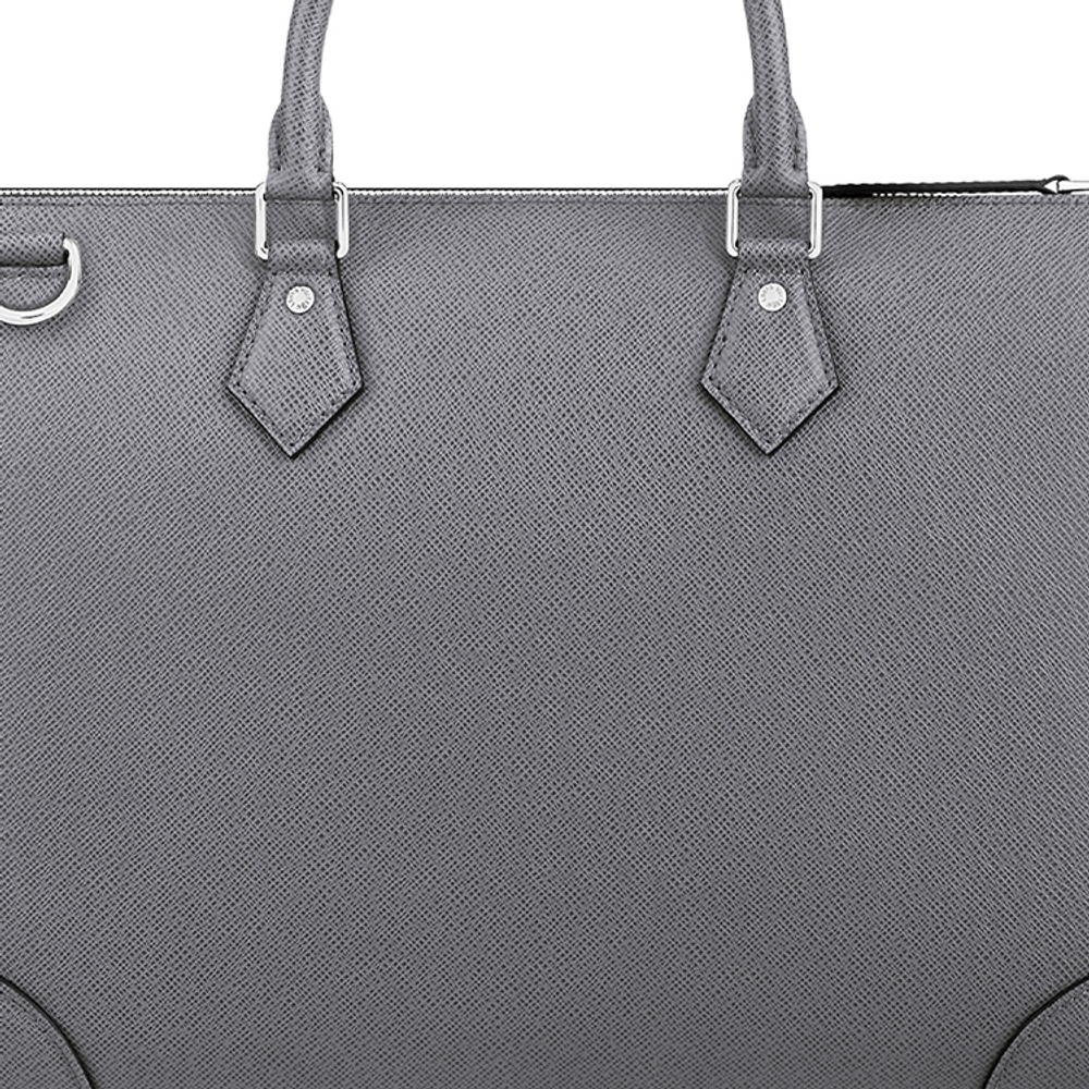 LOUIS VUITTON Taïga Cow Leather Portable One Shoulder Crossbody Briefcase Men"s Gray