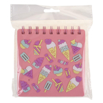 Блокнот "Icecream" 11,8*12,6 см 80л спираль силиконовая обложка, 4 дизайна