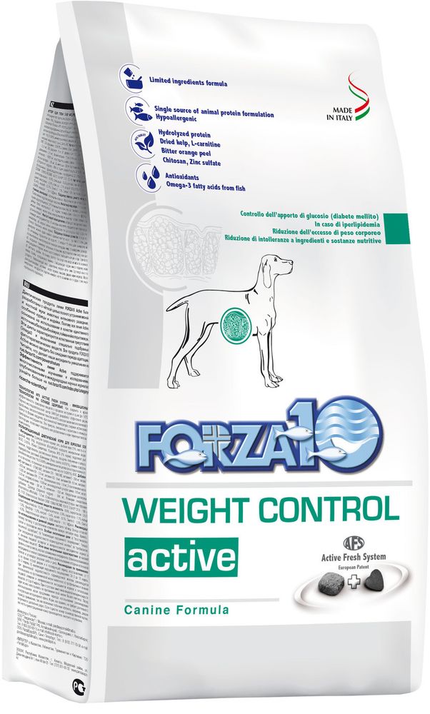 Forza10 4кг Active Weight Control Корм для собак, страдающих лишним весом