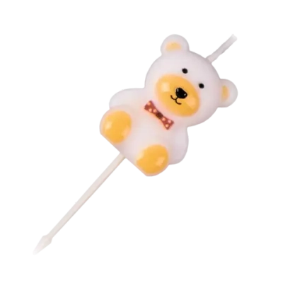 Свеча для торта «Мишка» (белый, 7 см)