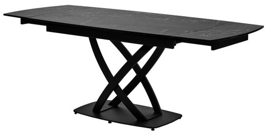 Стол FOGGIA 140 KL-116 Черный мрамор матовый, итальянская керамика/черный каркас