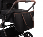 Коляска 2 в 1 Peppy Monaco thermo Black (черный), рама серо-коричневая