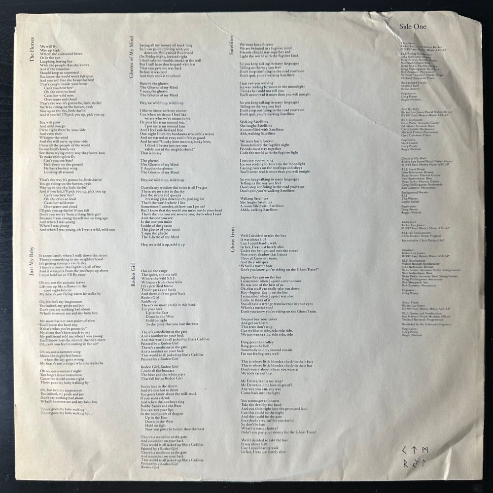 Rickie Lee Jones ‎– Flying Cowboys (США 1989г.)