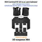 Автомобильные коврики ЭВА для KIA Carnival IV (20-н.в.) для 7-ми местного авто с командирскими креслами, корейская сборка, с навесной консолью
