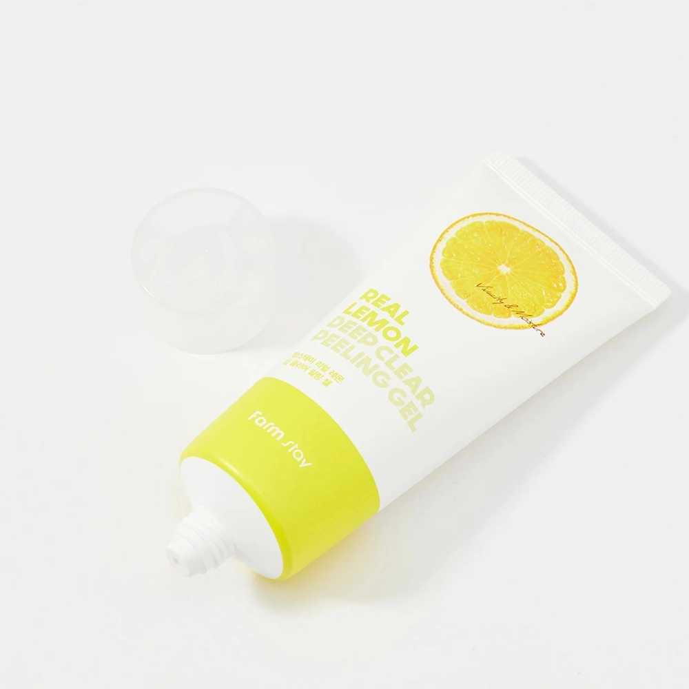 FARM STAY Peeling Gel Real Lemon Deep Clear Пилинг-гель для глубокого очищения с лимоном, 100 мл