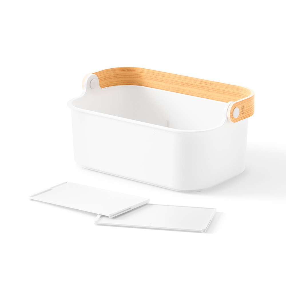 Органайзер bellwood, 28х13 см, белый/натуральное дерево