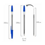 Ручка шариковая Staff Basic BP-962 синяя, 1.0мм, прозрачный корпус