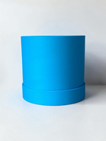 Плотная шляпная коробка фальш-крышка .Цвет; Ярко голубой.