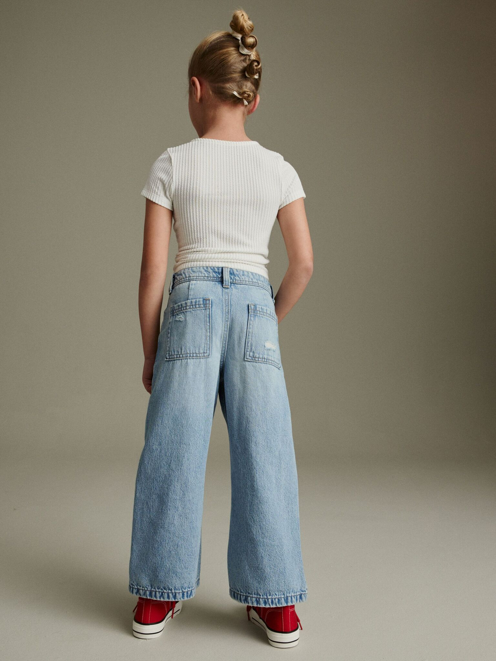 Джинсы широкие для девочки Next N63-551, Голубой