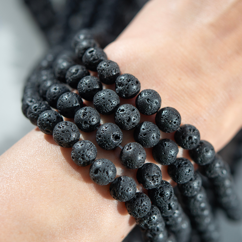 Лава вулканическая натуральная, 8,7мм, шар