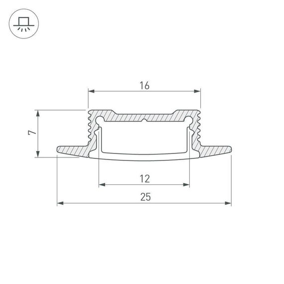 Профиль Arlight SL-SLIM-H7-F25-2000 ANOD 023717