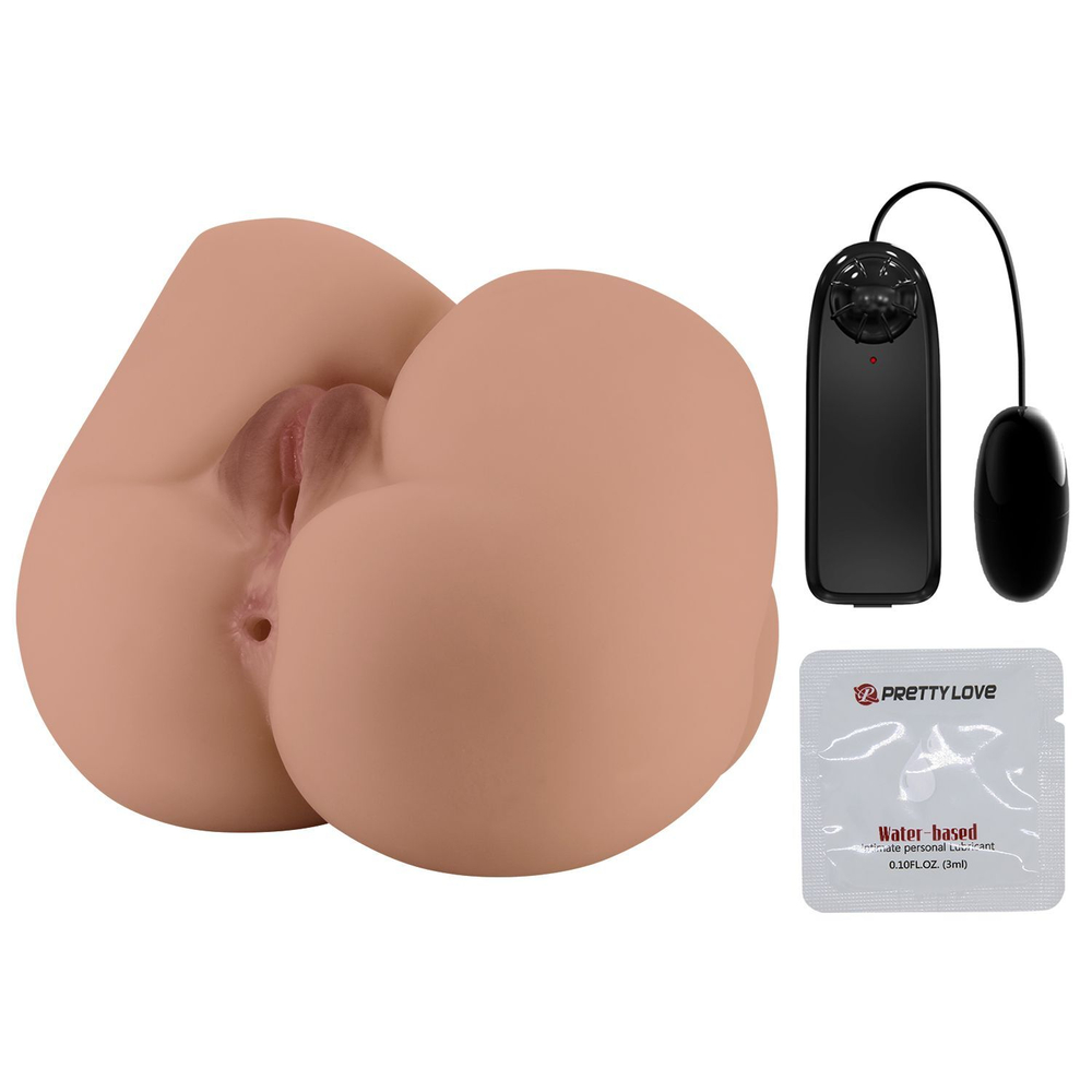 Мастурбатор-полуторс Bernace с вибрацией (Цвет: карамель (темно-бежевый))