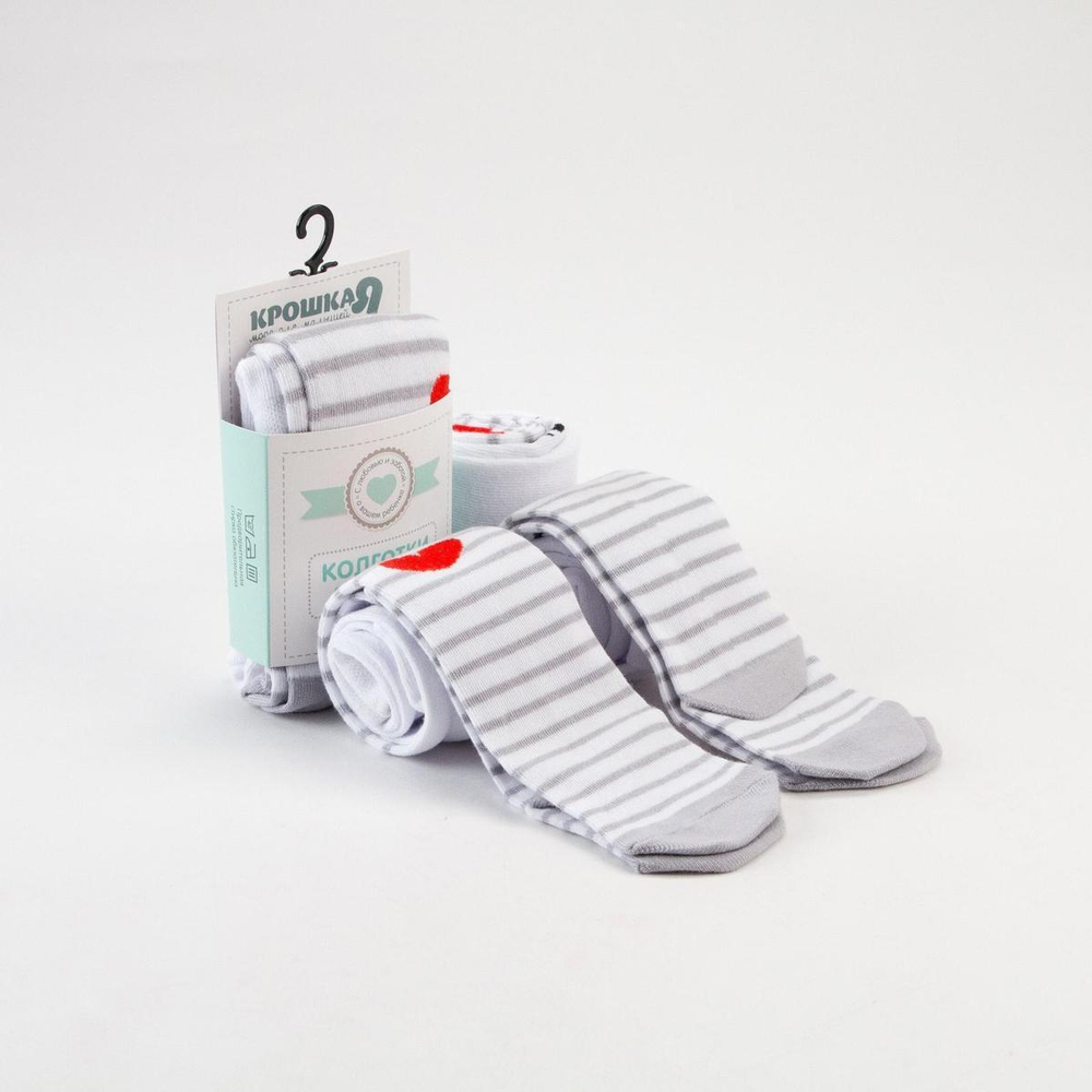 Колготки д/дев "Люблю мама и папу" р.68-74 бел (Крошка Я) 6385246, 1 шт.