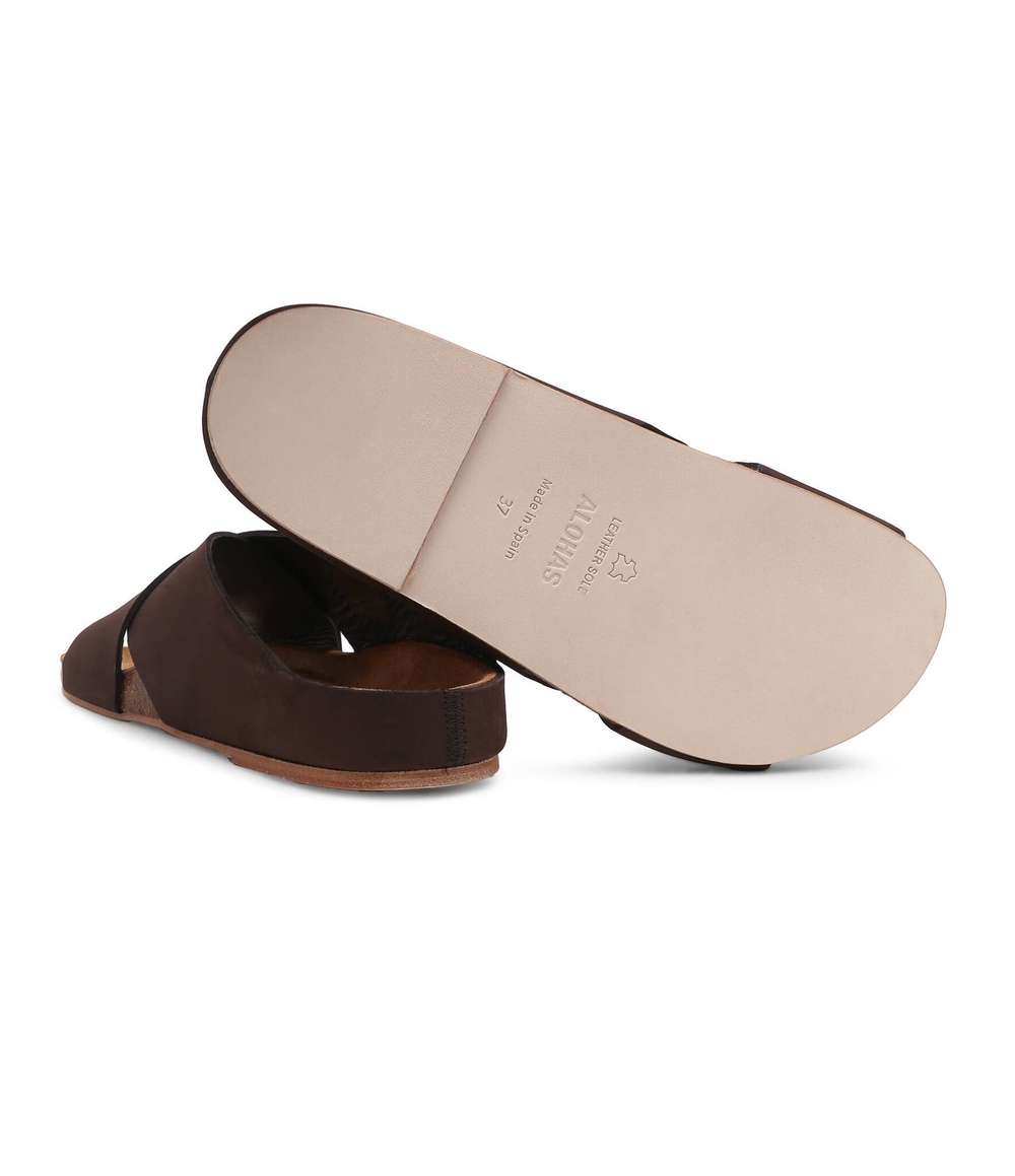 Кожаные шлепанцы Alohas - коричневый(S100325)