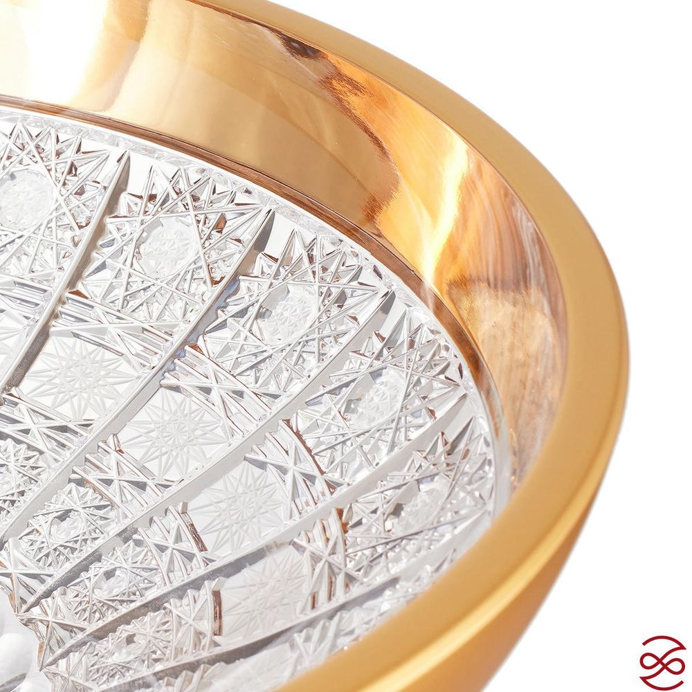 Фруктовница Crystal Heart хрусталь с золотом 30см