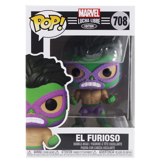 Фигурка Funko POP! Bobble Marvel Luchadores Hulk (708) 53870 / Фигурка Фанко ПОП! по мотивам вселенной "Марвел" Халк