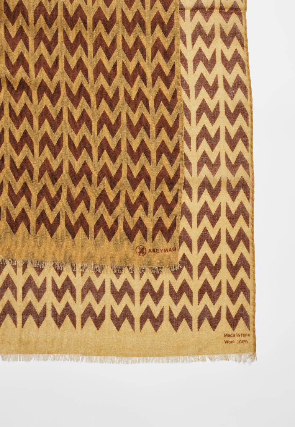 Шерстяной палантин SOROKONOZHKA OCHRE 68х190