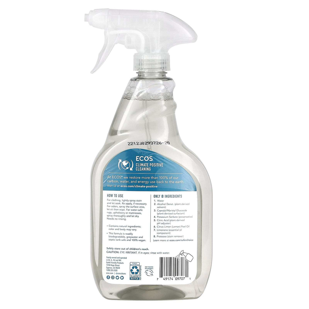 Earth Friendly Products, Ecos, Средство для удаления пятен и запахов, лимон, 22 жидких унции (650 мл)
