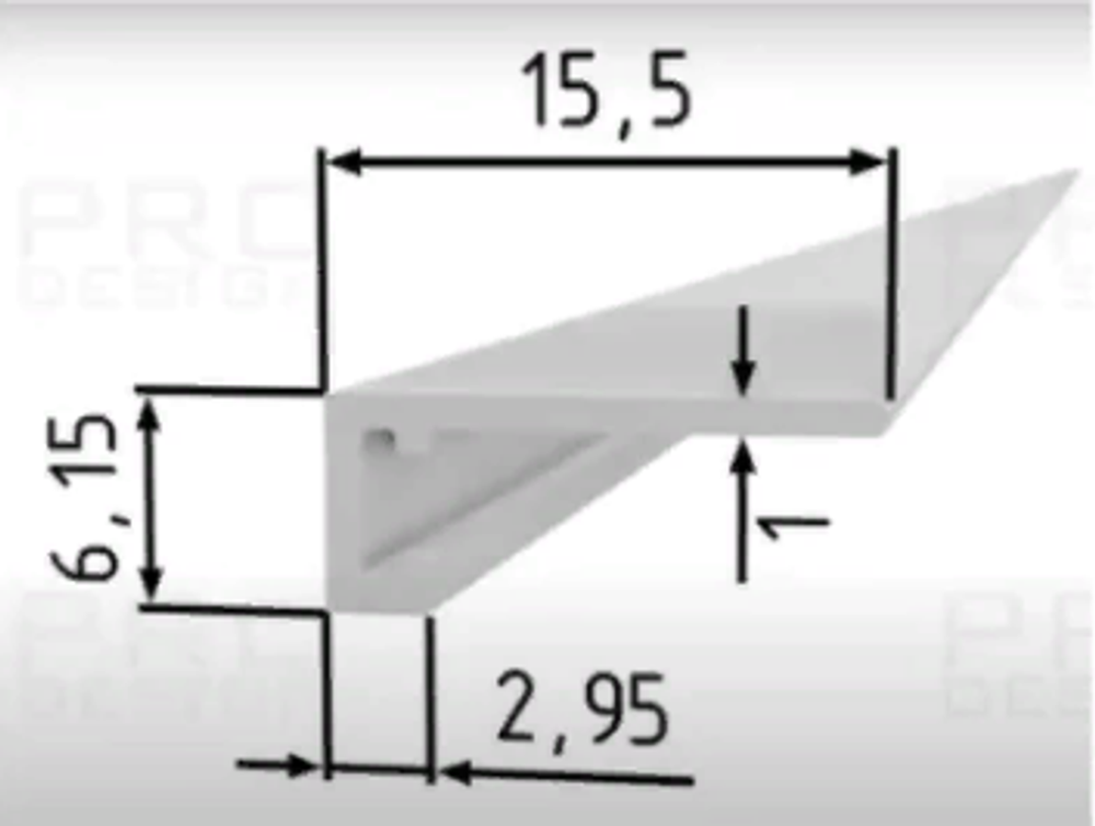 Плинтус PRO DESIGN 7067 MINI Белый Муар 2700мм