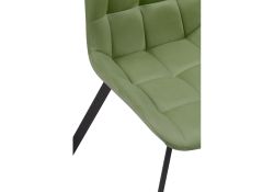 Стул на металлокаркасе Челси черный / зеленый велюр