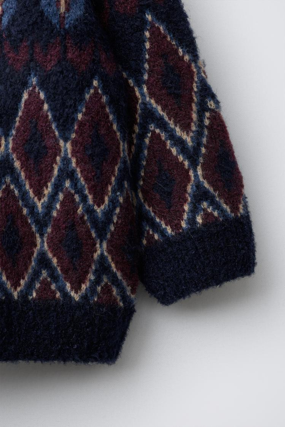 ZARA ЖАККАРДОВЫЙ ДЖЕМПЕР, КОРИЧНЕВО-СИНИЙ