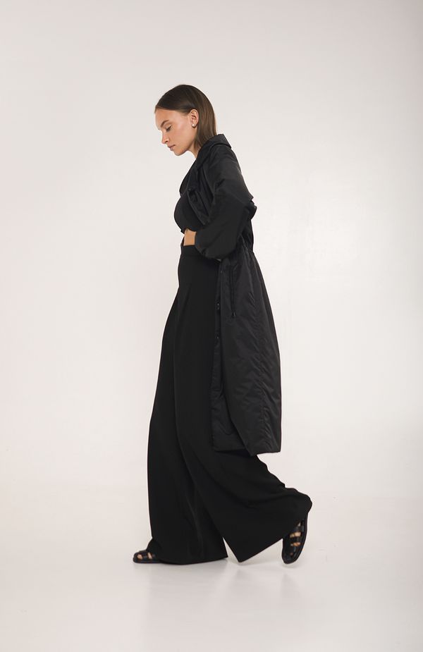 Парка-плащ AW012 черный - фото 3