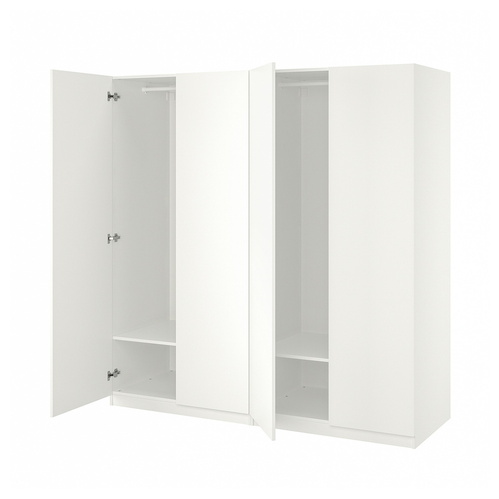Распашной шкаф PAX FORSAND IKEA (четырехсекционный) (белый)  230*50*260