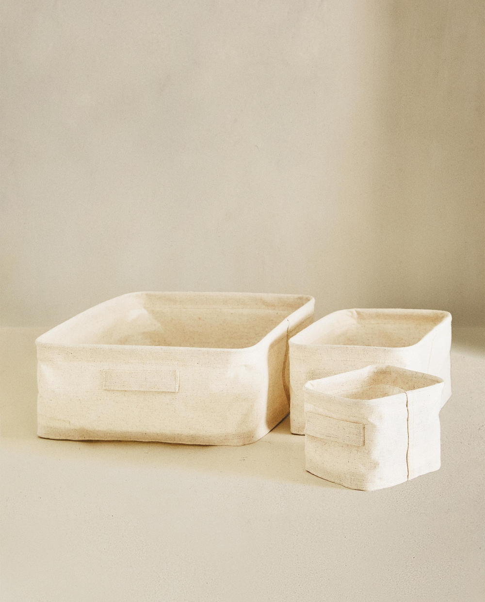 Zara Home Корзина изо льна, цвет бежевый, 13.5 см
