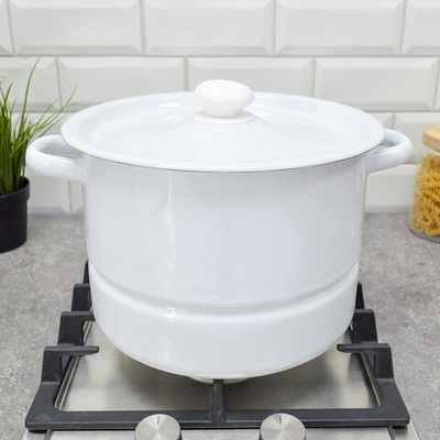 Мантоварка позница 7,5л 2 вставки, эмаль без рисунка