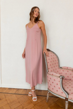 Платье-комбинация с разрезом для беременных и кормящих, Розовый