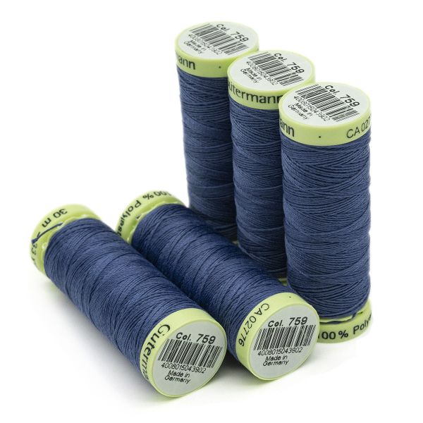 Нитки отделочные Gutermann Top Stitch 30 (30 метров), 5 кат. | 759 сине-голубой