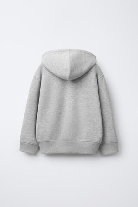 ZARA БАЗОВАЯ ТОЛСТОВКА НА МОЛНИИ, СЕРЫЙ МЕЛАНЖ