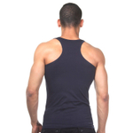 Темно-синяя хлопковая майка-борцовка (Размер: L) (Цвет: темно-синий)