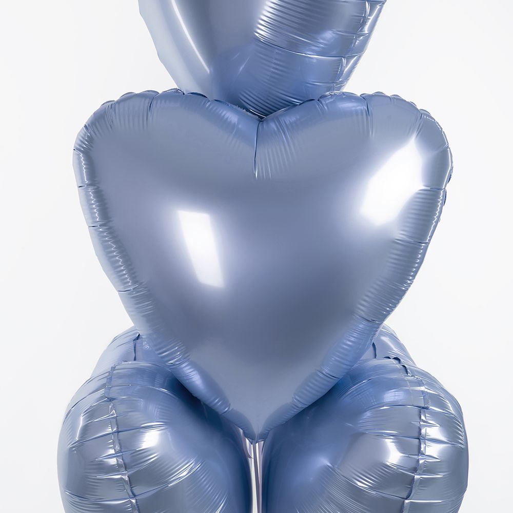 Ag Шар Сердце 19''/46 см, мистик лазурь (БГ-15) (2) 