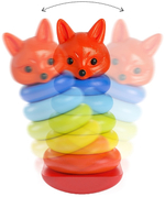 9236/Пирамида-качалка Лисичка 26см в сетке 8дет/3