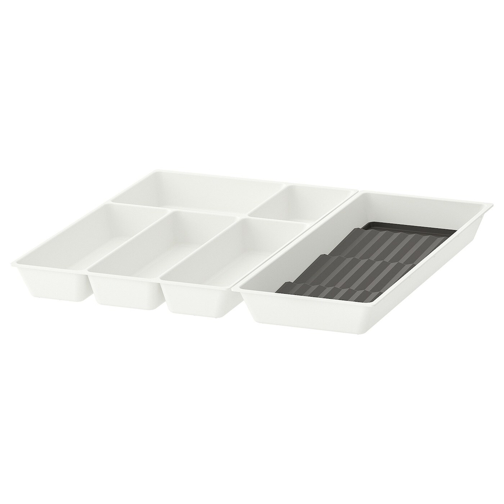 IKEA UPPDATERA  (ИКЕА УППДАТЕРА)  -  Лоток для столовых приборов/отделение для специй, белый/антрацитовый, 52x50 см