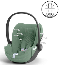 Коляска Cybex Coya Matt Black Frame Cloud T i-Size Leaf Green Plus 2 в 1 Leaf Green с дождевиком и бампером