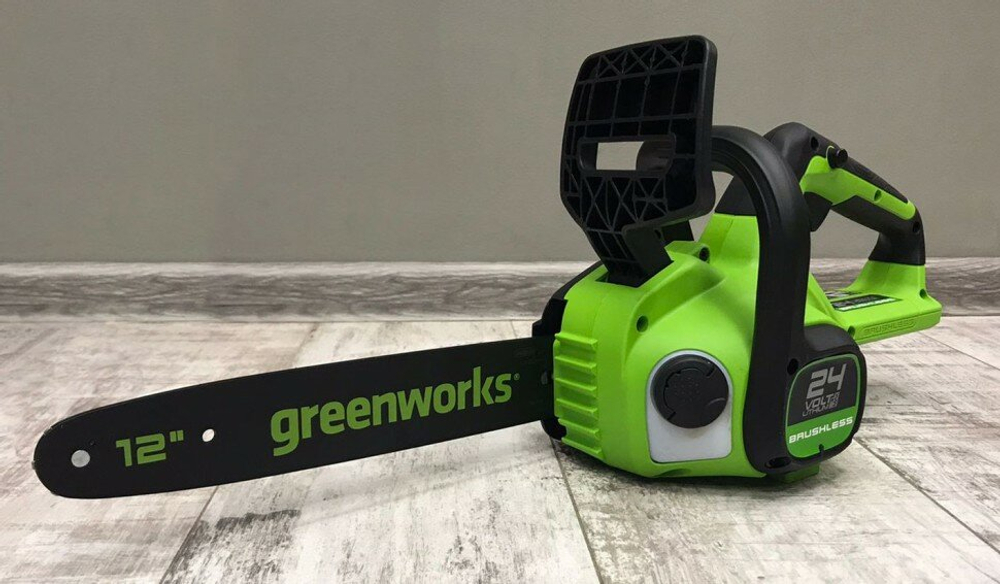 Цепная пила аккумуляторная GREENWORKS GD24CS30 24В,3/8-1,1-45,30см,б/щ,без АКБ и ЗУ (2007007)